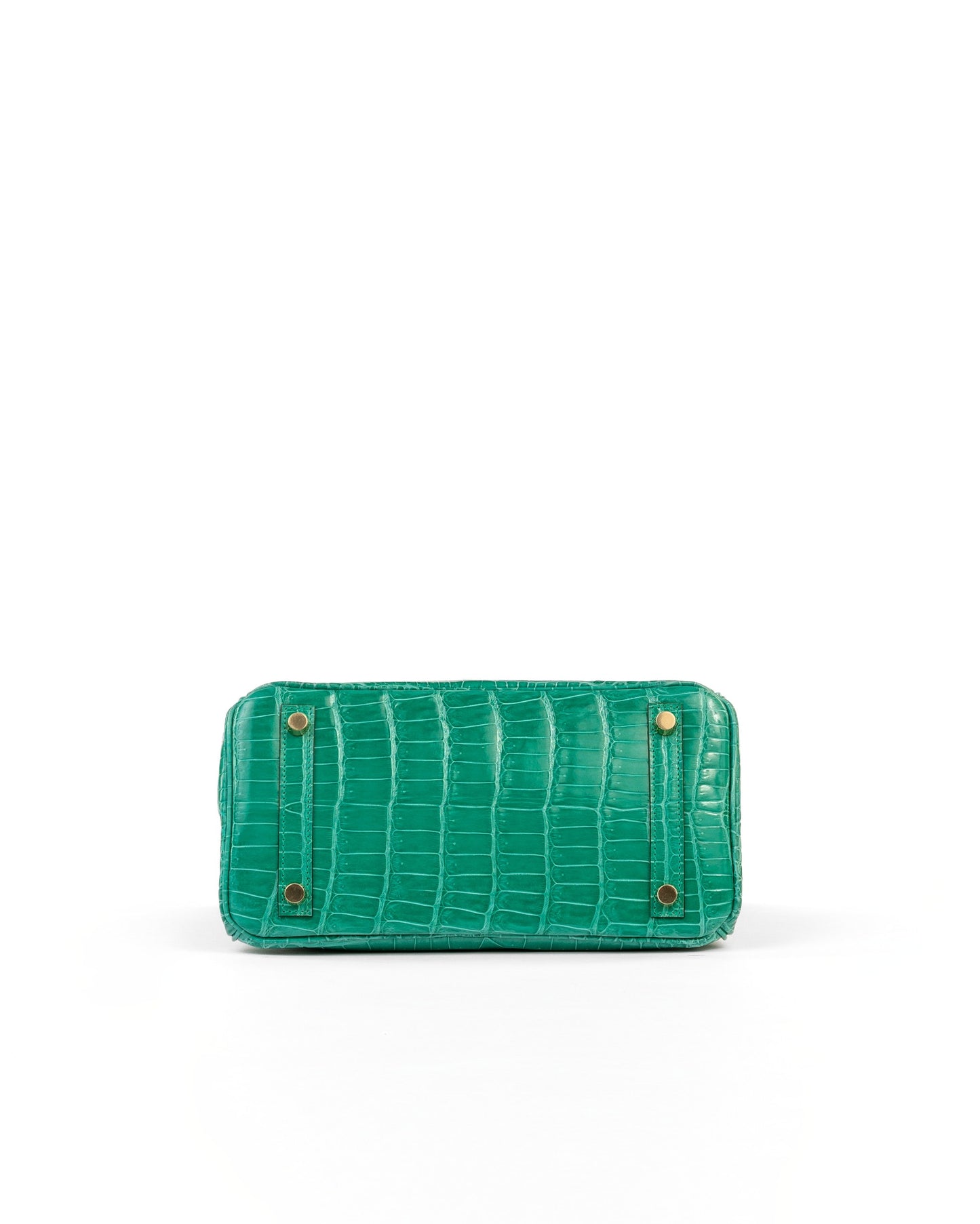 Birkin 25cm Vert Jade Crocodile Porosus with Gold Hardware