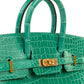 Birkin 25cm Vert Jade Crocodile Porosus with Gold Hardware