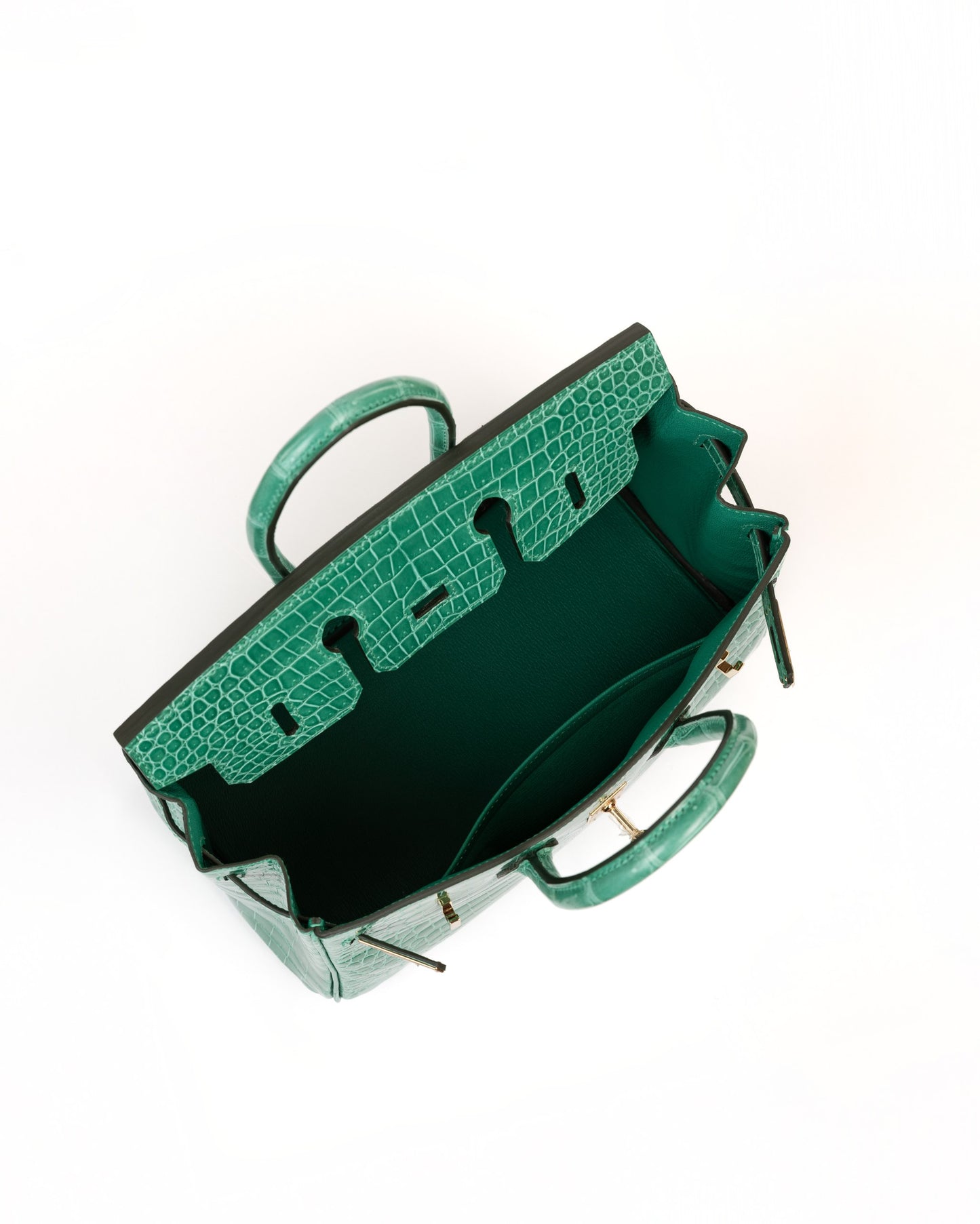 Birkin 25cm Vert Jade Crocodile Porosus with Gold Hardware