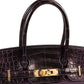 (Preloved) Birkin 30 Raisin in Togo Leather and Matte Prunoir Alligator Touch with Rose Gold Hardware