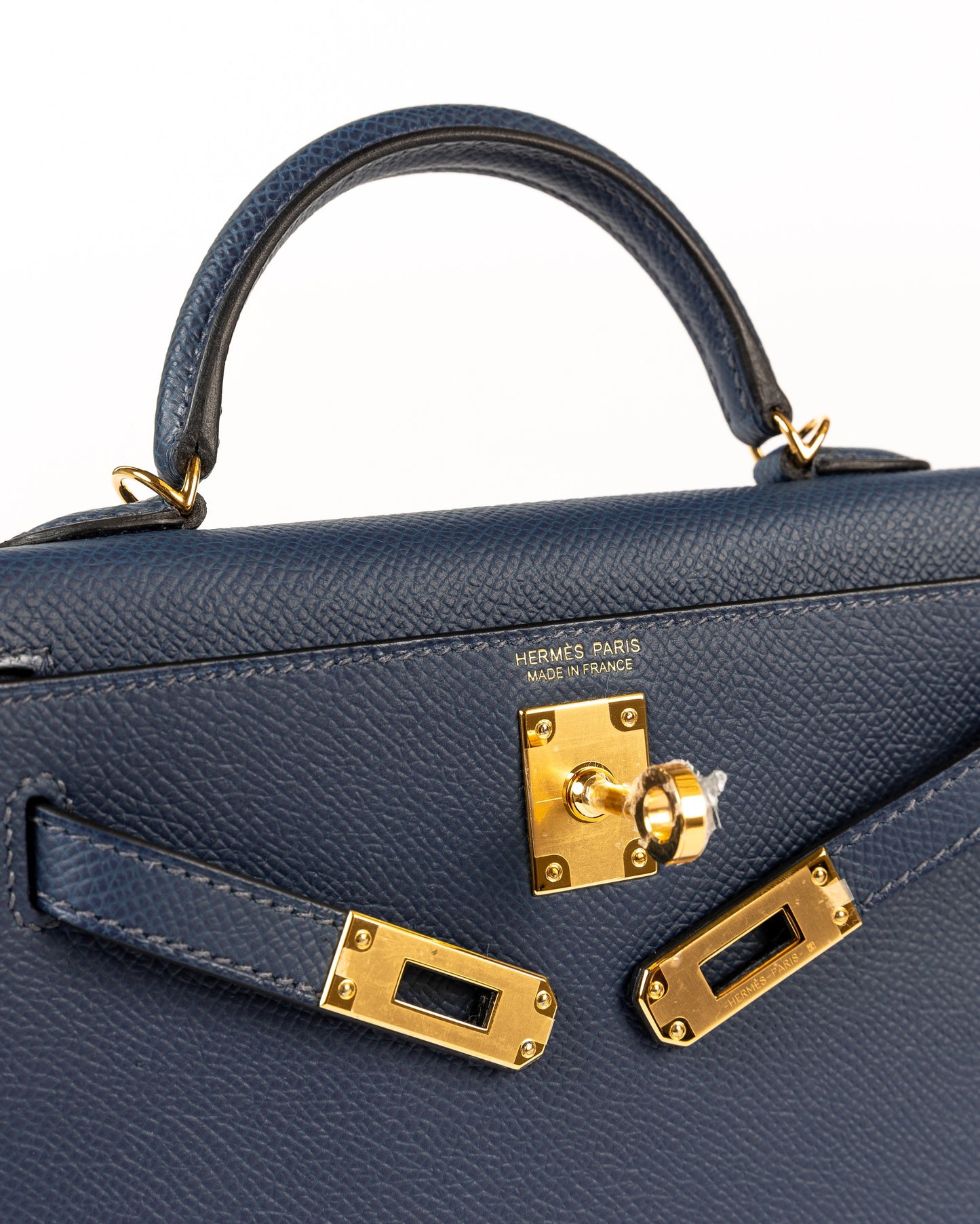 Kelly 20 Bleu De Prusse Epsom with Gold Hardware