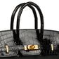 Birkin 25 Touch in Black Togo and Shiny Alligator with Gold Hardware
