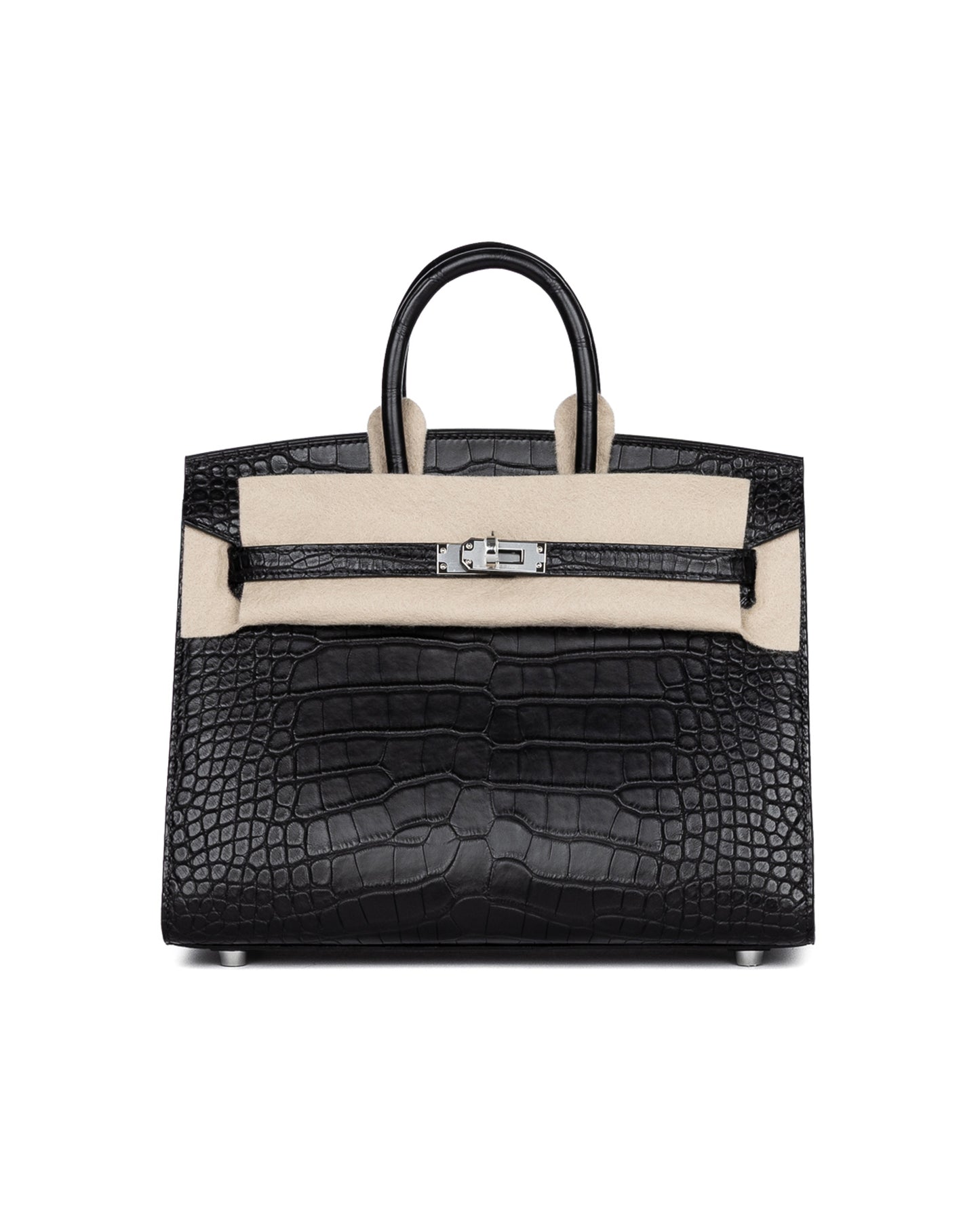 Birkin 25 Sellier Black Matte Alligator with Palladium Hardware