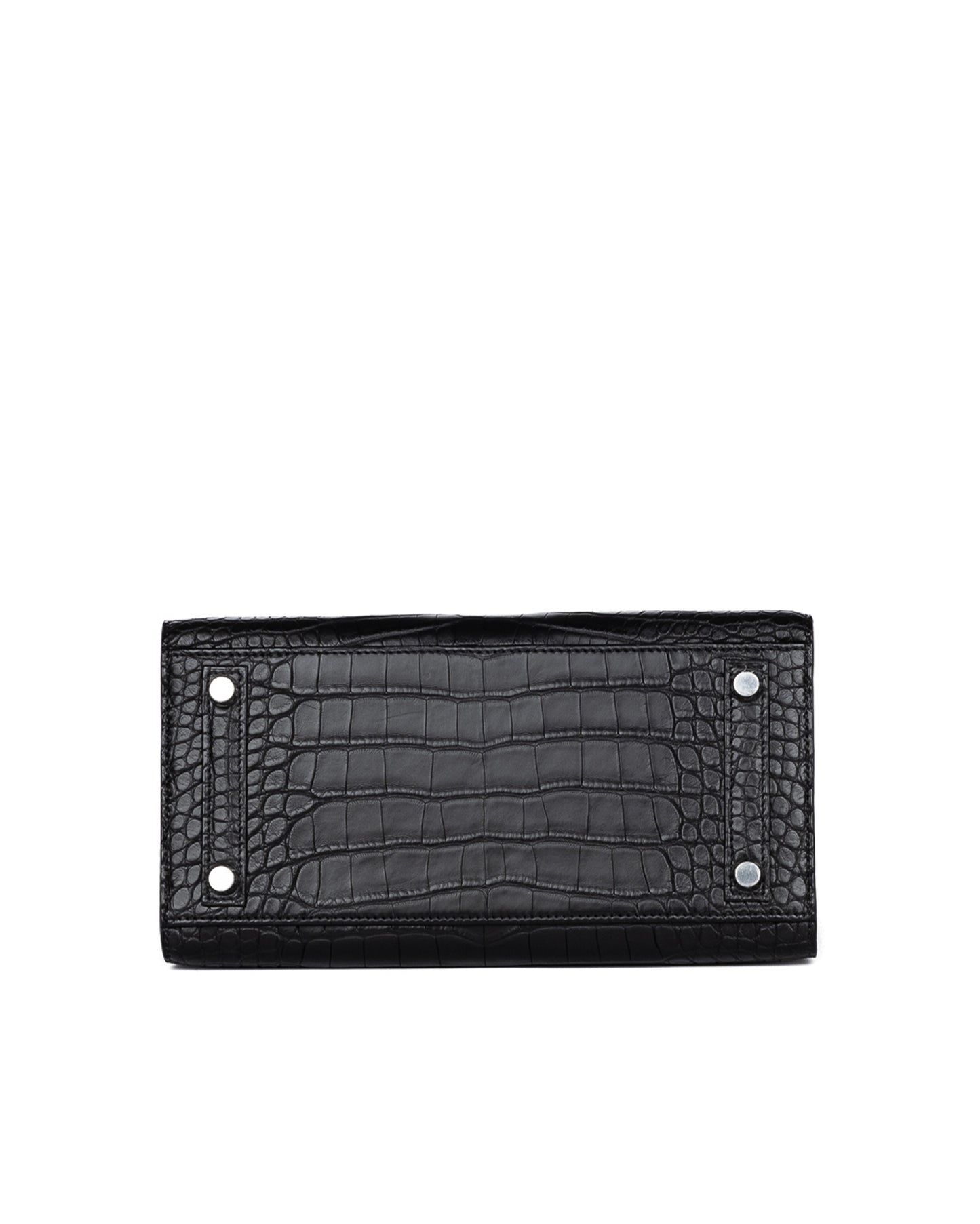 Birkin 25 Sellier Black Matte Alligator with Palladium Hardware