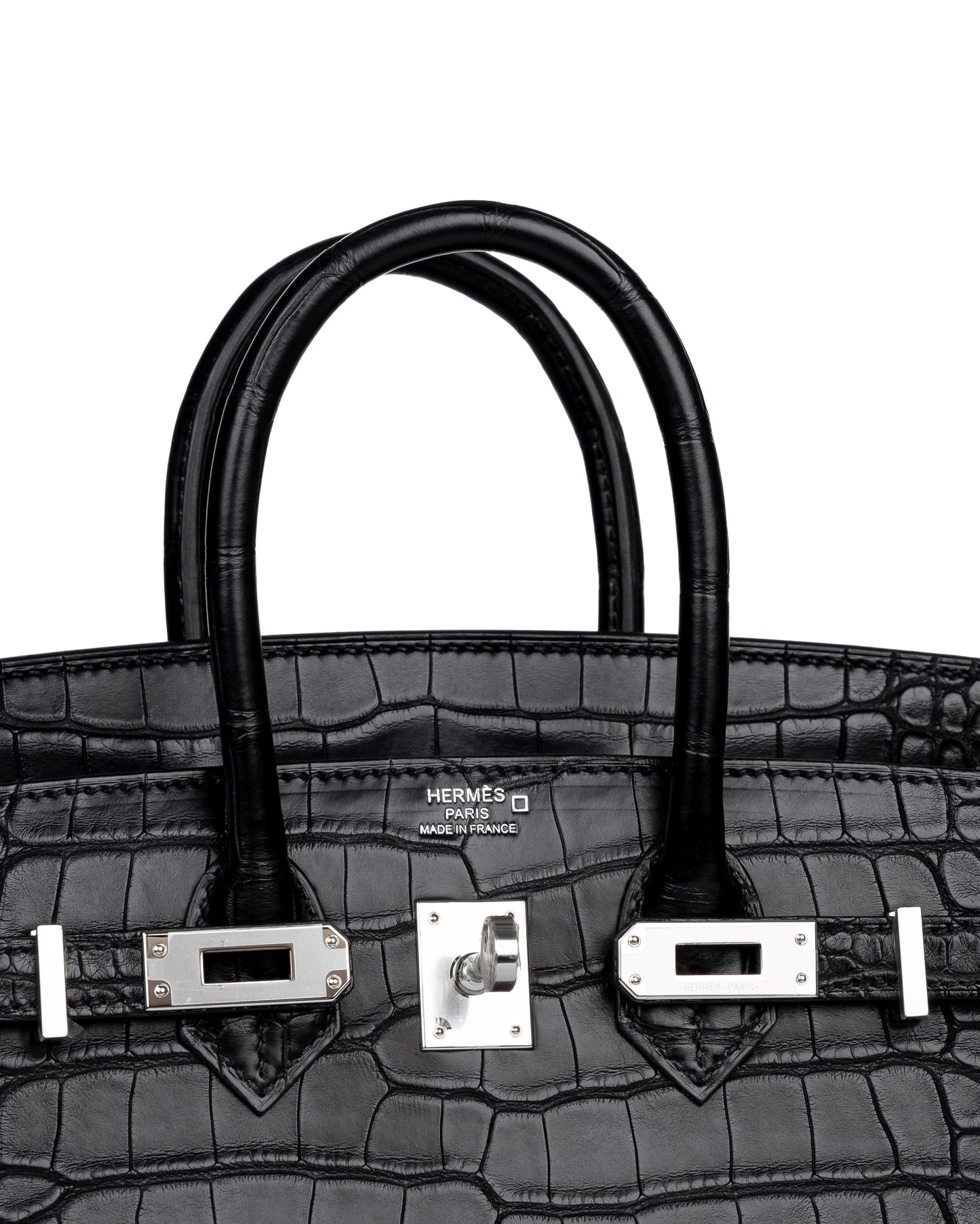 Birkin 25 Sellier Black Matte Alligator with Palladium Hardware