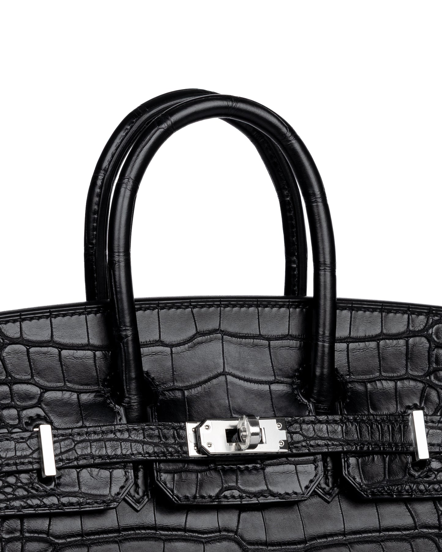 Birkin 25 Sellier Black Matte Alligator with Palladium Hardware