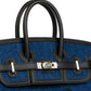 Birkin 25 Cargo in Denim and Black Swift Leather with Palladium Hardware