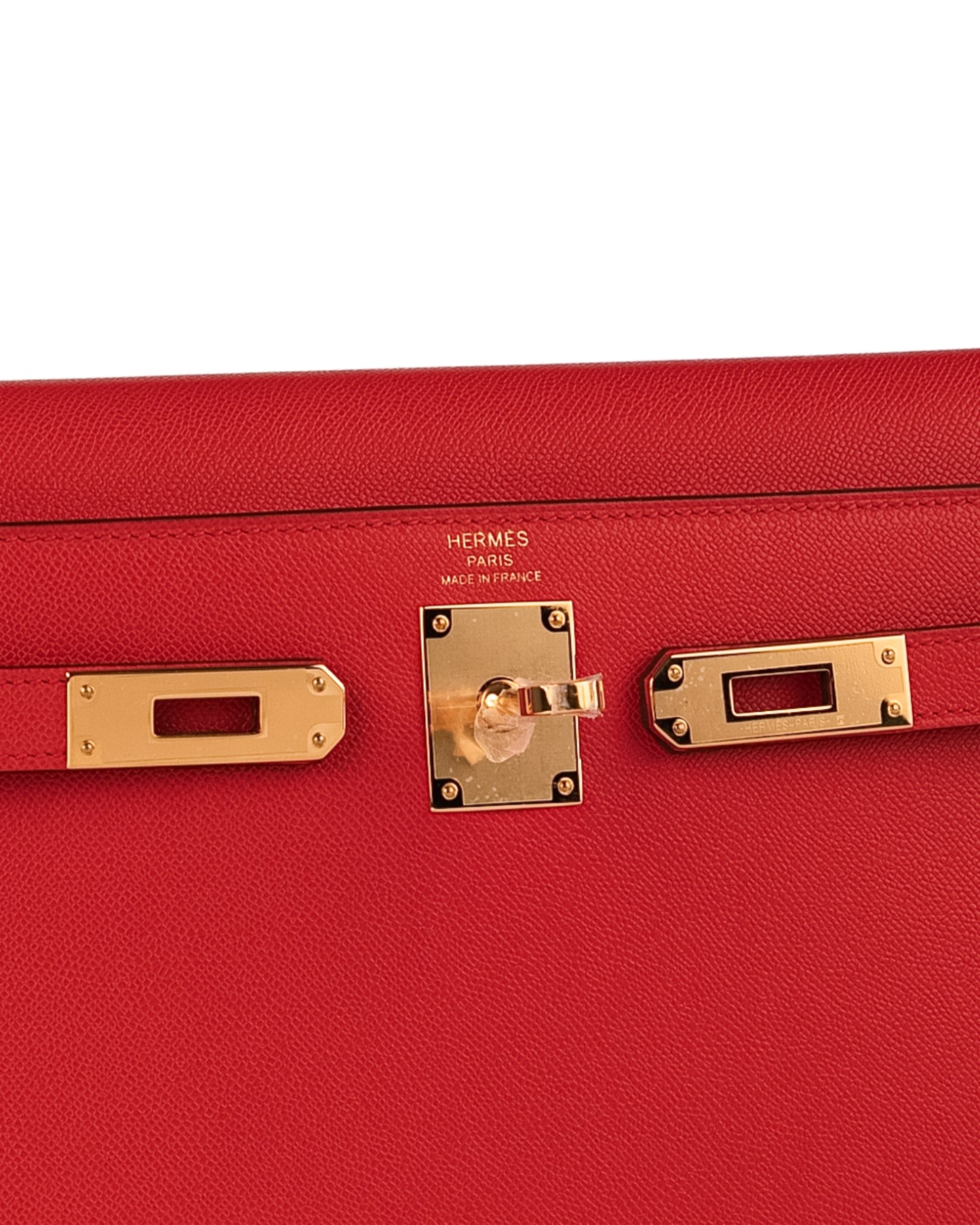 Kelly 20 Rouge de Couer Veau in Madame Leather with Gold Hardware
