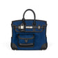 Birkin 25 Cargo in Denim and Black Swift Leather with Palladium Hardware