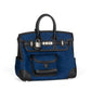 Birkin 25 Cargo in Denim and Black Swift Leather with Palladium Hardware