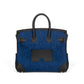 Birkin 25 Cargo in Denim and Black Swift Leather with Palladium Hardware