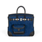 Birkin 25 Cargo in Denim and Black Swift Leather with Palladium Hardware