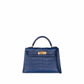 Kelly 20 Blue Saphir in Matte Alligator Leather with Gold hardware