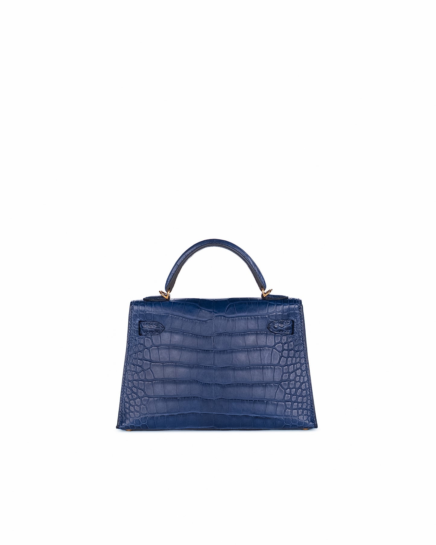 Kelly 20 Blue Saphir in Matte Alligator Leather with Gold hardware