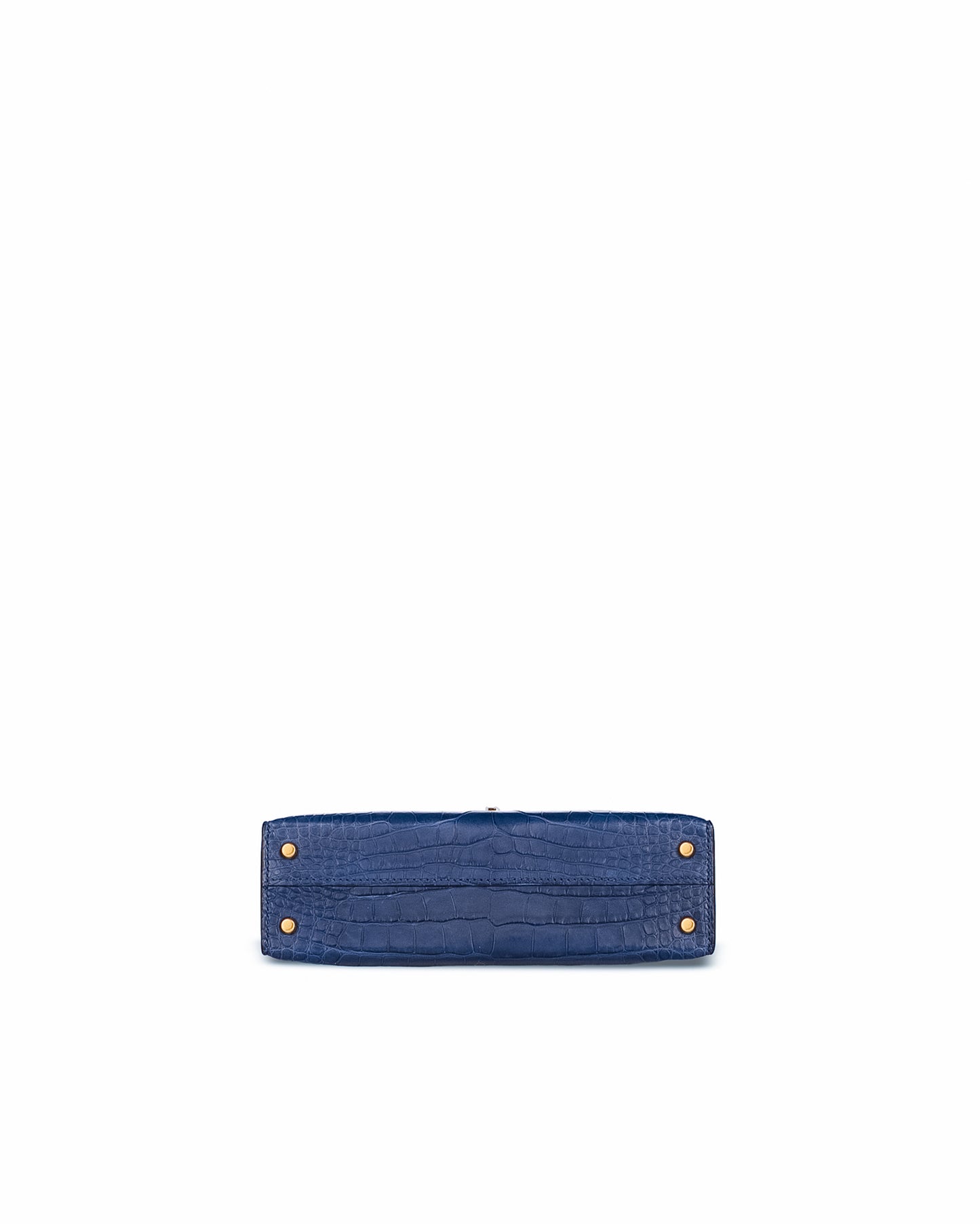 Kelly 20 Blue Saphir in Matte Alligator Leather with Gold hardware
