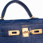 Kelly 20 Blue Saphir in Matte Alligator Leather with Gold hardware