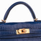 Kelly 20 Blue Saphir in Matte Alligator Leather with Gold hardware
