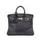 Birkin 25 Graphite in Matte Alligator Leather with Gold Hardware