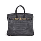 Birkin 25 Graphite in Matte Alligator Leather with Gold Hardware