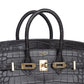 Birkin 25 Graphite in Matte Alligator Leather with Gold Hardware