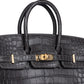 Birkin 25 Graphite in Matte Alligator Leather with Gold Hardware
