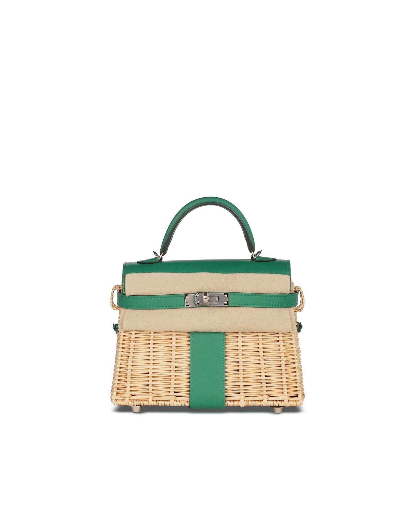 Kelly 20 Picnic Vert Vertigo in Naturel Osier Wicker with Palladium Hardware