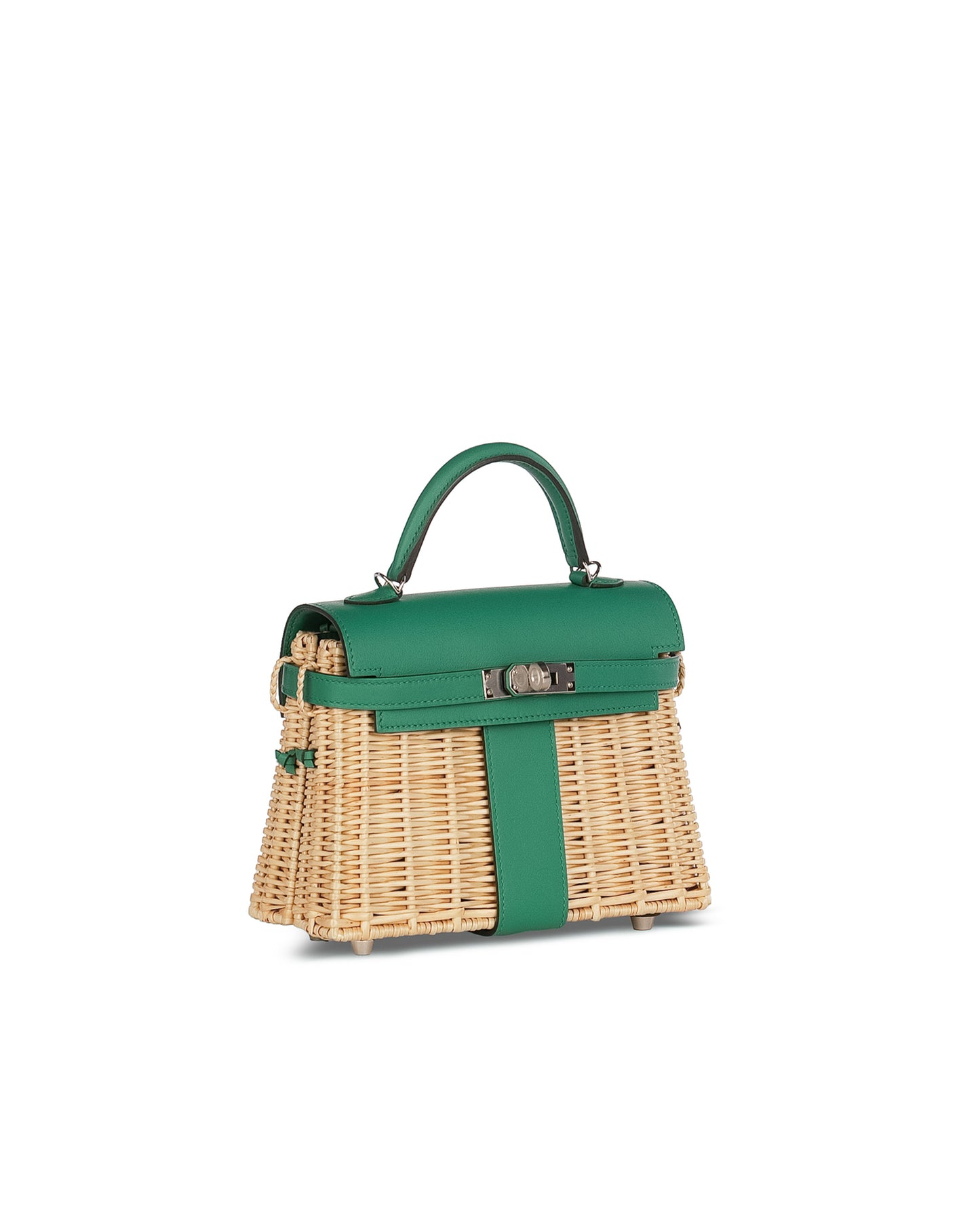 Kelly 20 Picnic Vert Vertigo in Naturel Osier Wicker with Palladium Hardware