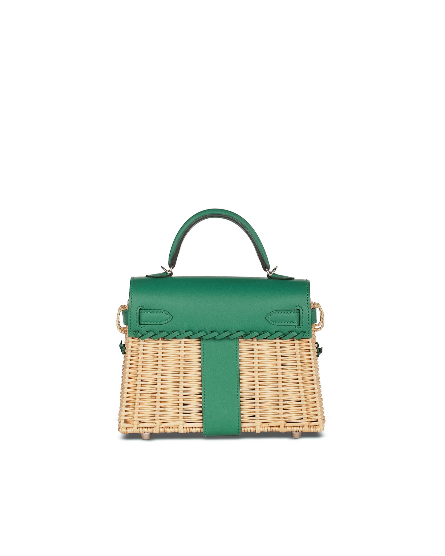 Kelly 20 Picnic Vert Vertigo in Naturel Osier Wicker with Palladium Hardware