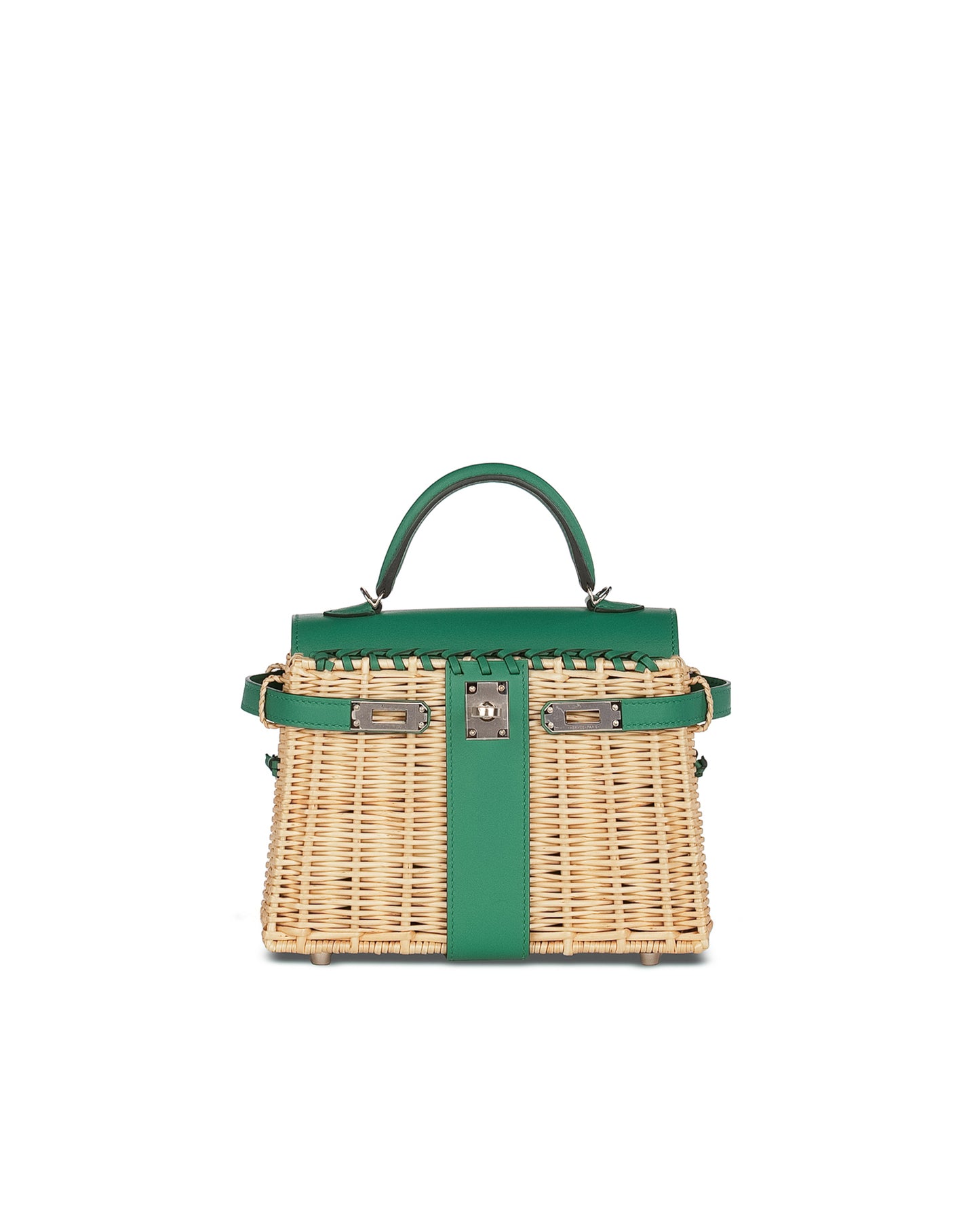 Kelly 20 Picnic Vert Vertigo in Naturel Osier Wicker with Palladium Hardware