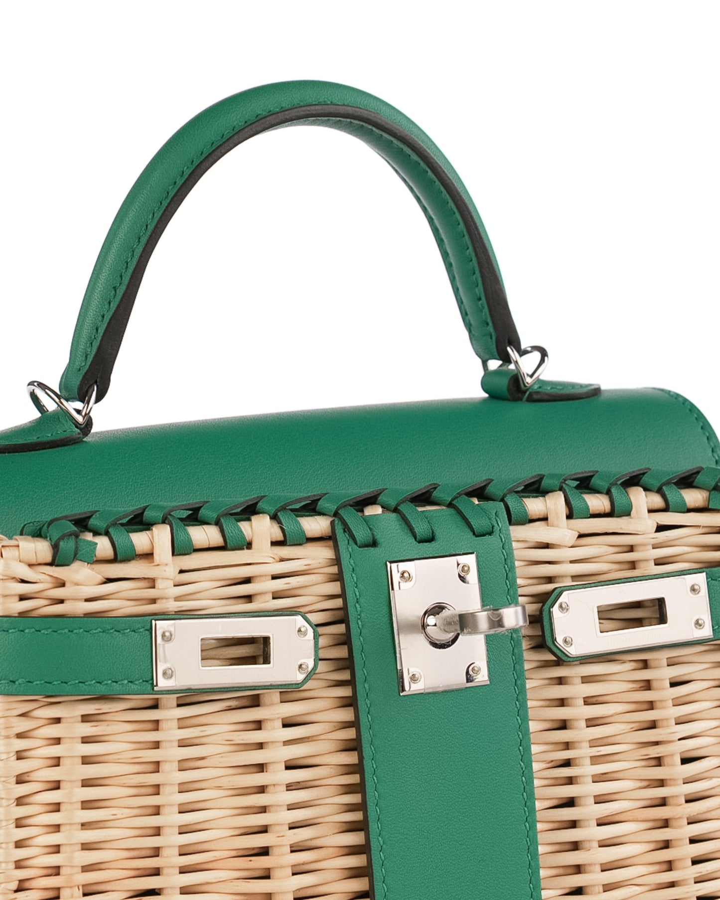 Kelly 20 Picnic Vert Vertigo in Naturel Osier Wicker with Palladium Hardware