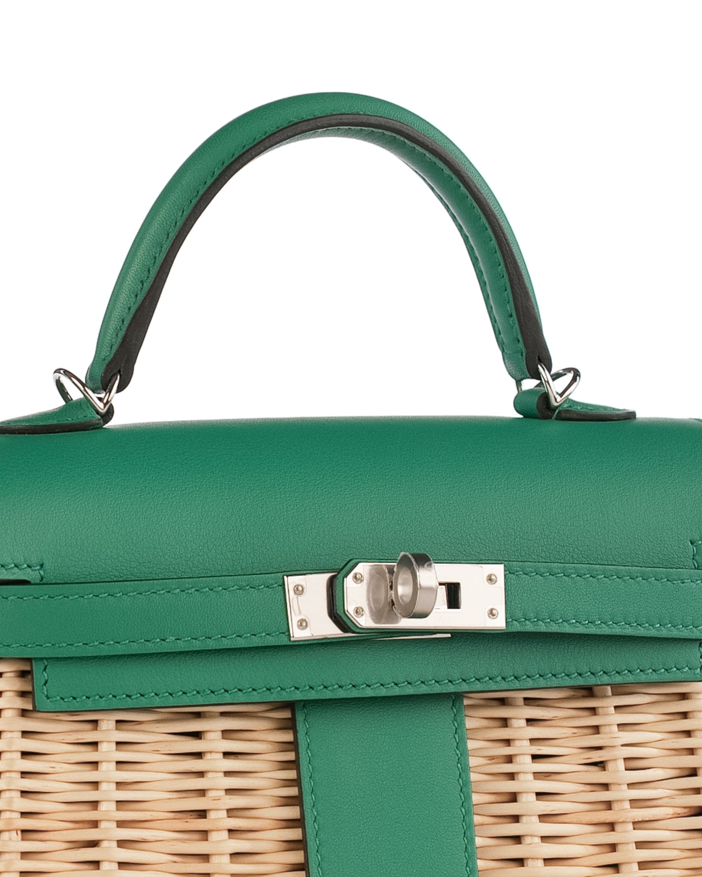 Kelly 20 Picnic Vert Vertigo in Naturel Osier Wicker with Palladium Hardware