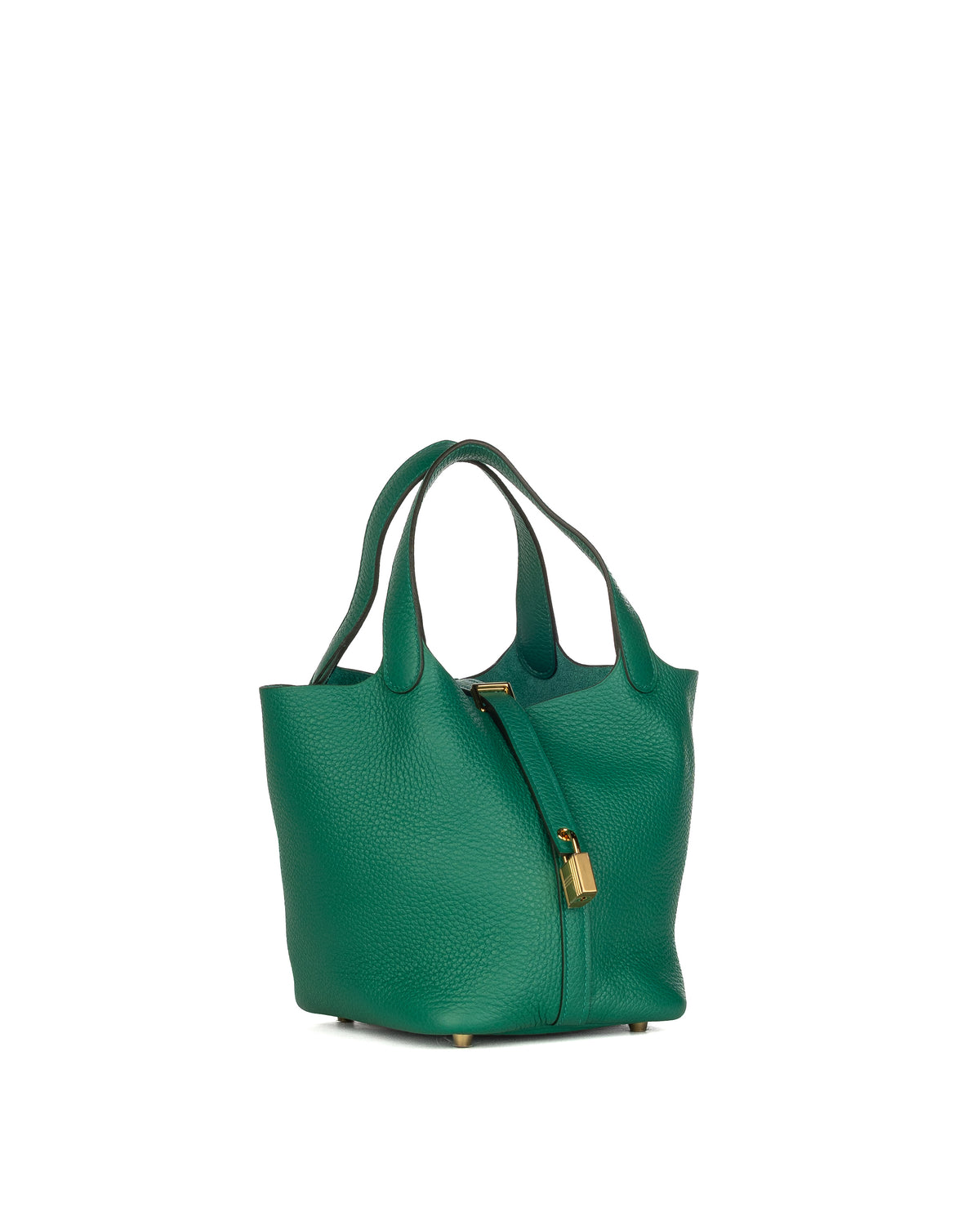 Hermès Picotin 18 in Vert Vertigo Clemence Leather with Gold Hardware