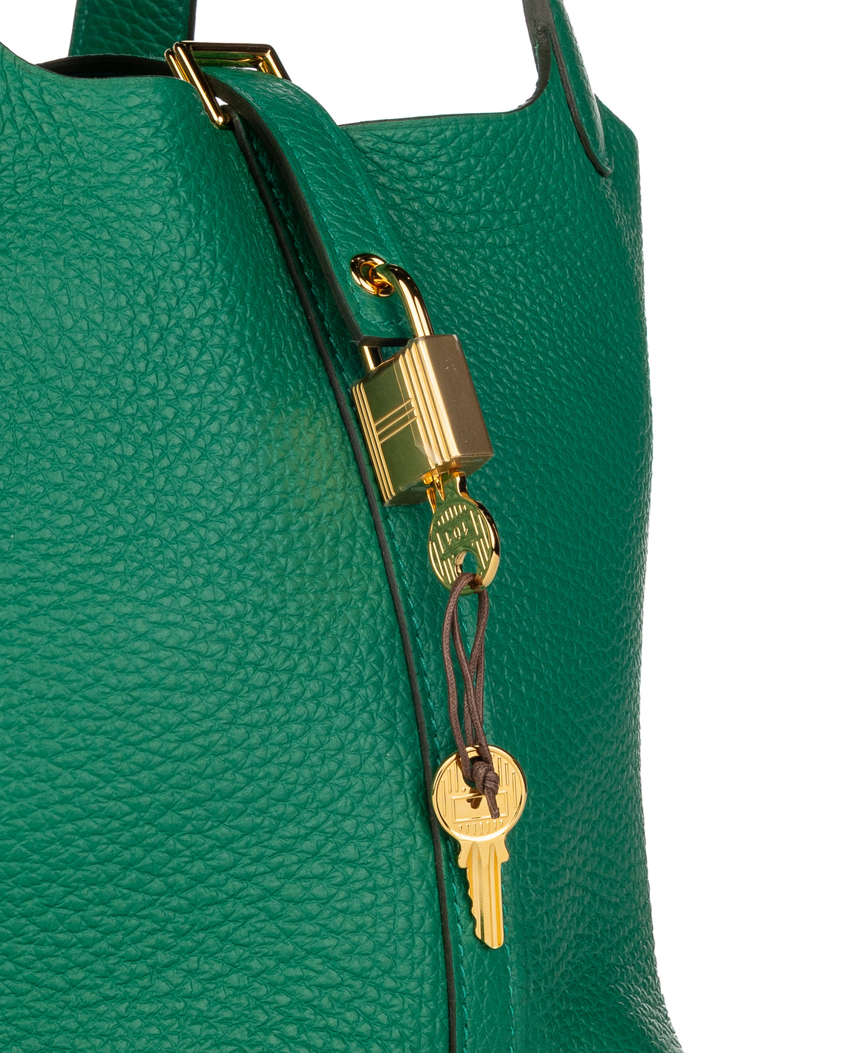 Hermès Picotin 18 in Vert Vertigo Clemence Leather with Gold Hardware