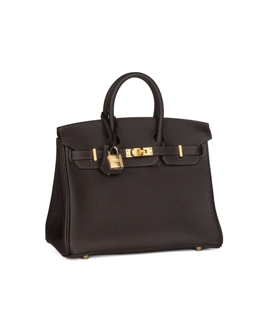 Birkin 25 Bai Brun in Togo Leather with Gold Hardware