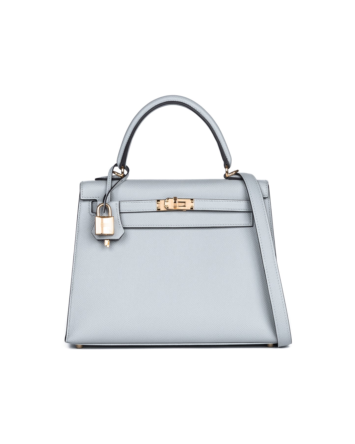Kelly 25 Bleu Glacier in Epsom Leather with Gold Hardware