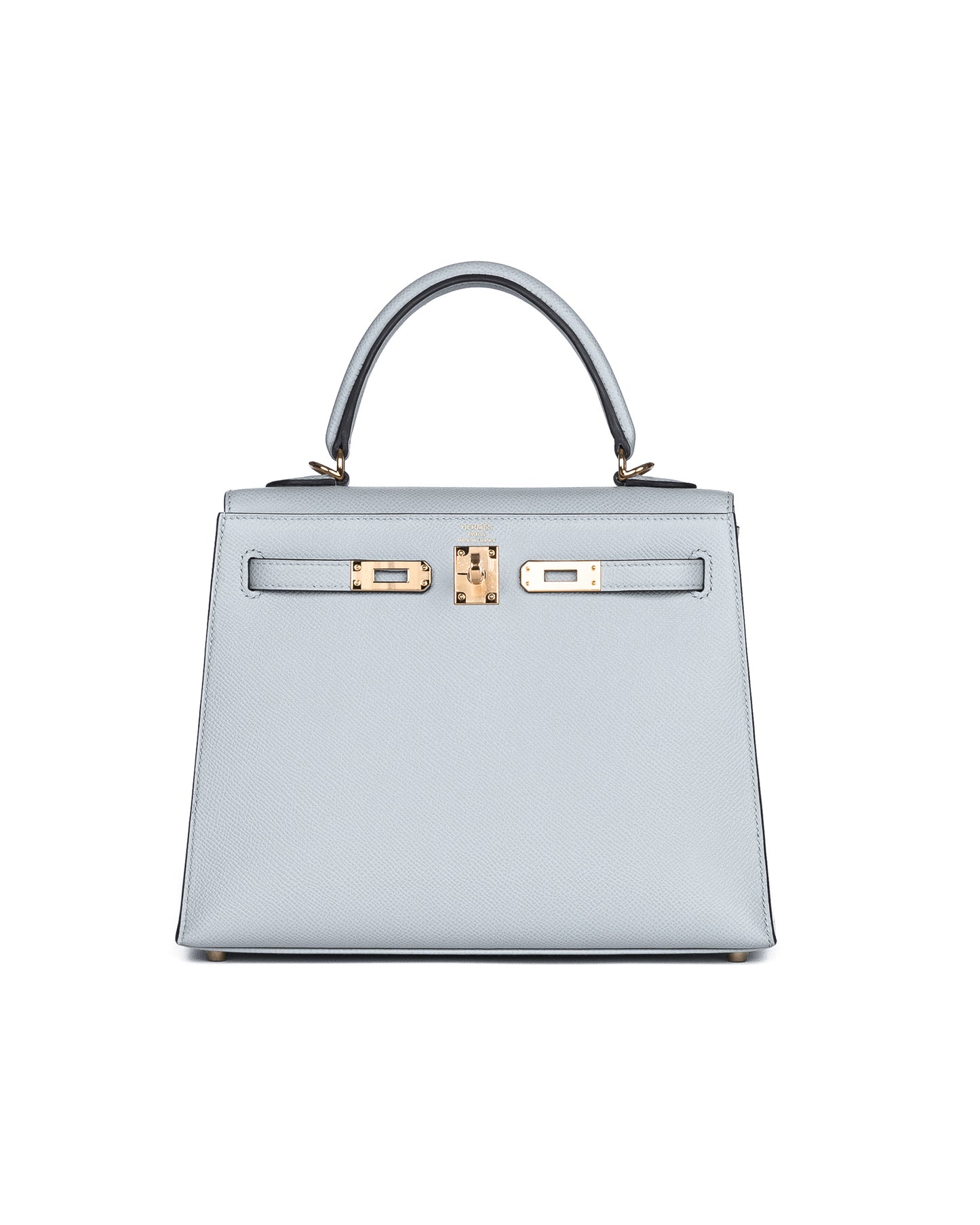 Kelly 25 Bleu Glacier in Epsom Leather with Gold Hardware