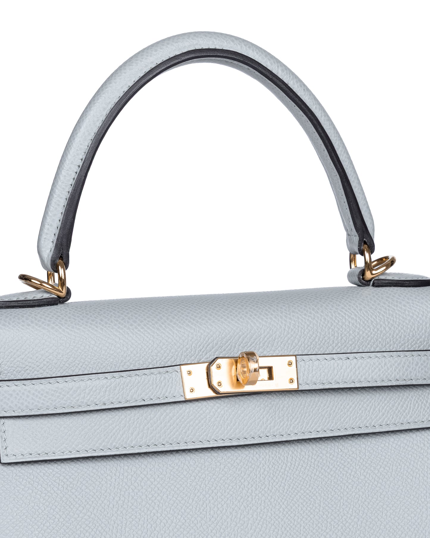 Kelly 25 Bleu Glacier in Epsom Leather with Gold Hardware