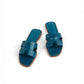Oran Sandal Blue Izmir in Alligator Leather