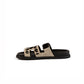 Chypre Sandals Beige Esquisse / Noir in Tufted Suede Goatskin Femme