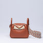 Mini Lindy Cuivre Taurillon Clemence Maxi Quadrille with Gold Hardware