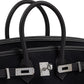 Birkin 25 Cargo in Black Canvas, Bleu Marine Swift Leather & Palladium Hardware