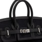 Birkin 25 Cargo in Black Canvas, Bleu Marine Swift Leather & Palladium Hardware