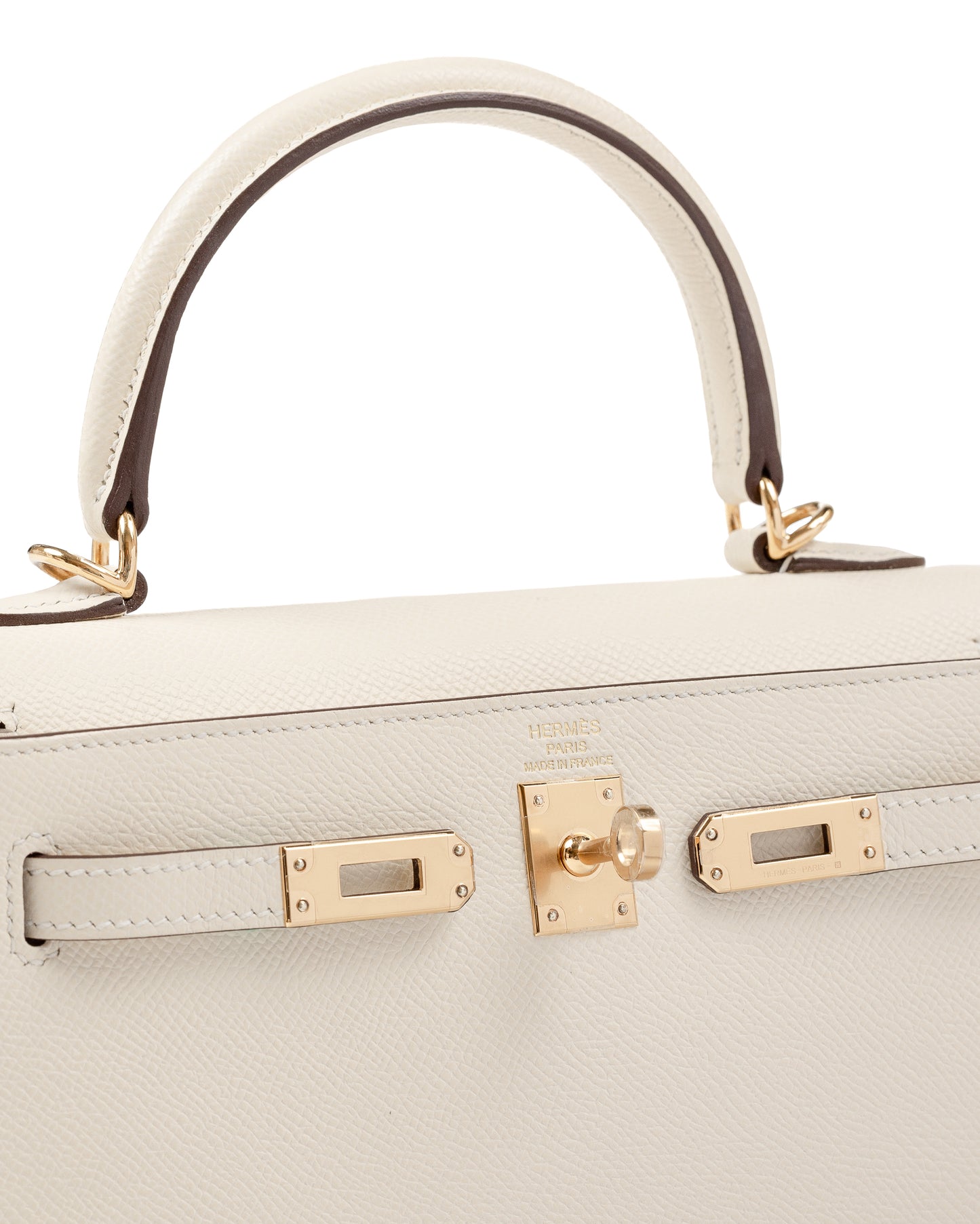 Kelly 25cm Nata Epsom Leather with Gold Hardware
