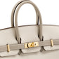Birkin 25 HSS Craie/Gris Tourterelle in Togo Leather with Brushed Gold Hardware