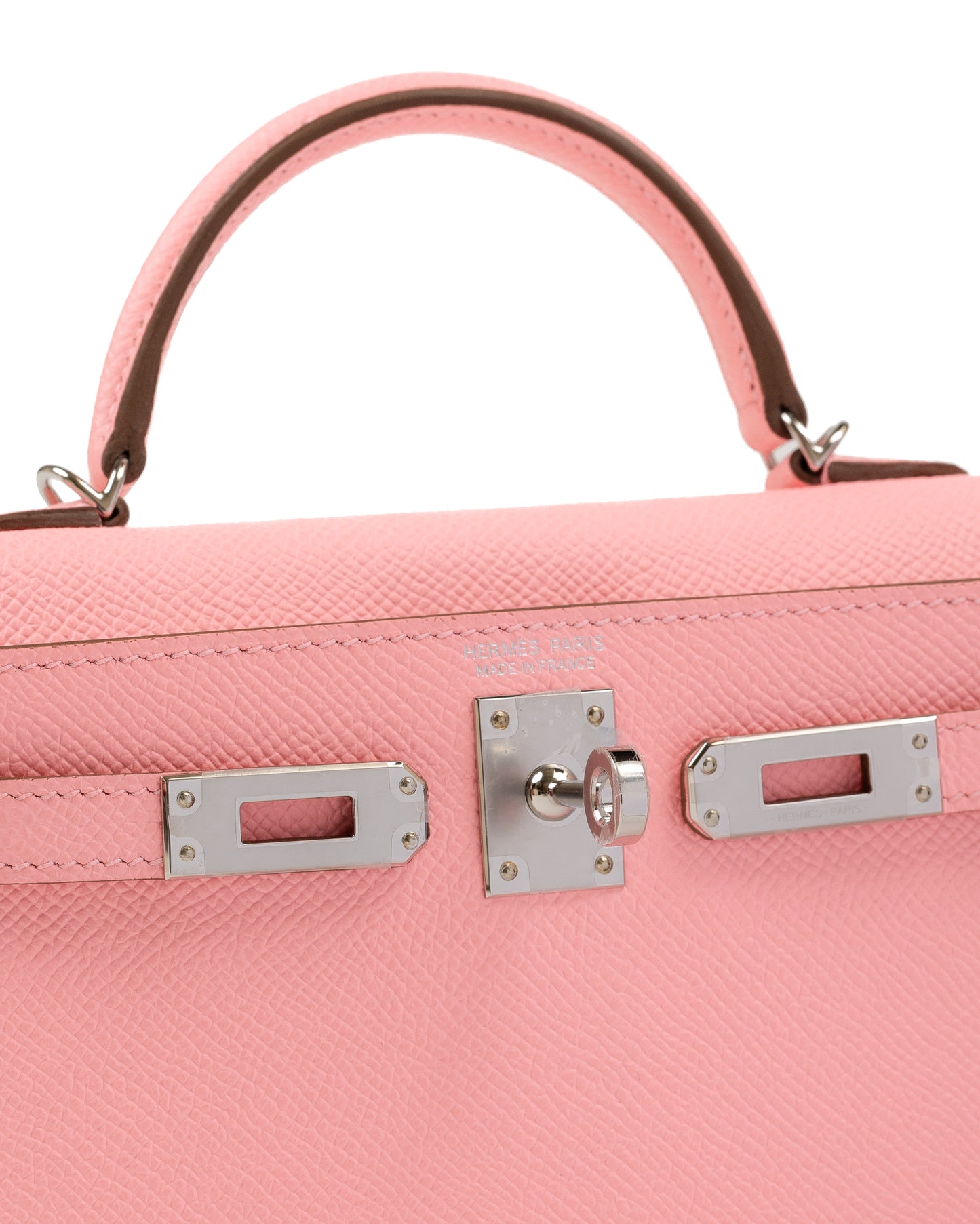 Kelly 20 Sellier in Rose Confetti Epsom with Palladium Hardware