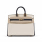 Birkin 25 HSS Craie and Black in Togo Leather with Permabrass Hardware
