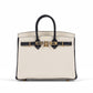 Birkin 25 HSS Craie and Black in Togo Leather with Permabrass Hardware