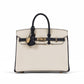 Birkin 25 HSS Craie and Black in Togo Leather with Permabrass Hardware