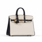 Birkin 25 HSS Craie and Black in Togo Leather with Permabrass Hardware