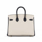 Birkin 25 HSS Craie and Black in Togo Leather with Permabrass Hardware